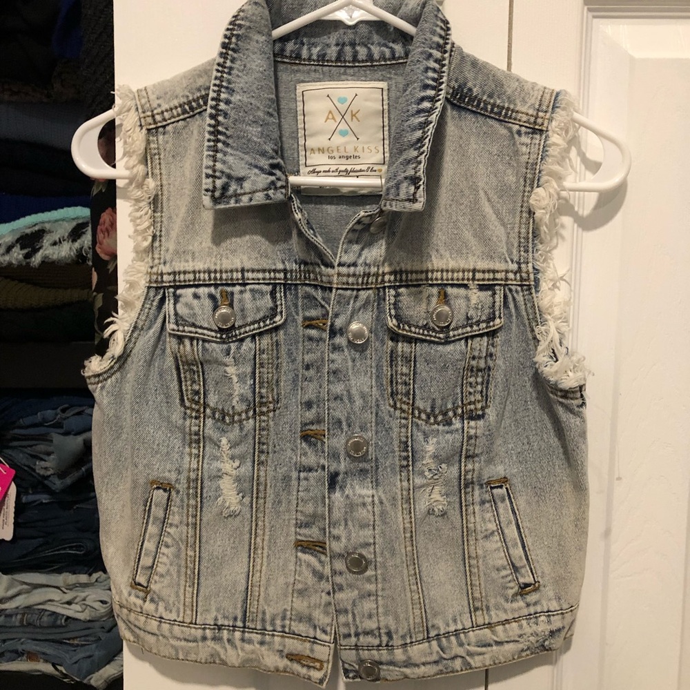 Distressed Jean Vest